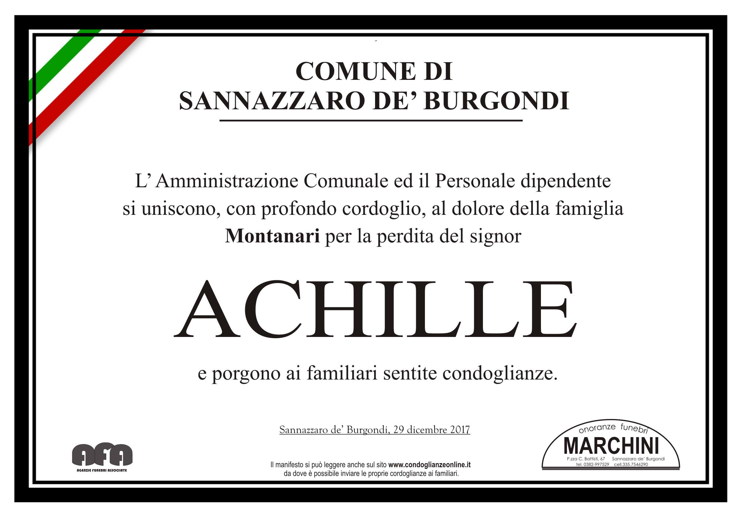 Condoglianzeonline It Il Portale Dedicato Ai Necrologi Montanari Achille Marchini